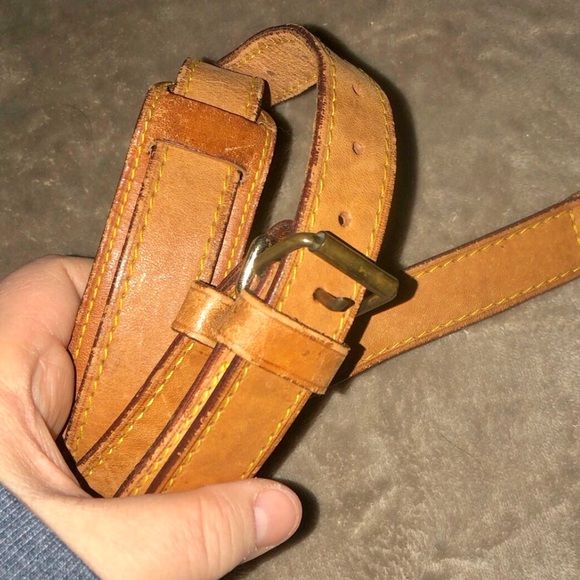 LOUIS VUITTON Vachetta Replacement Shoulder Strap Keepall Bandolier with Clips - Picture 5 of 10